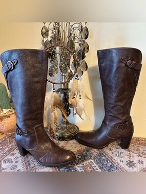 Stonefly Brown Leather Knee High Boots